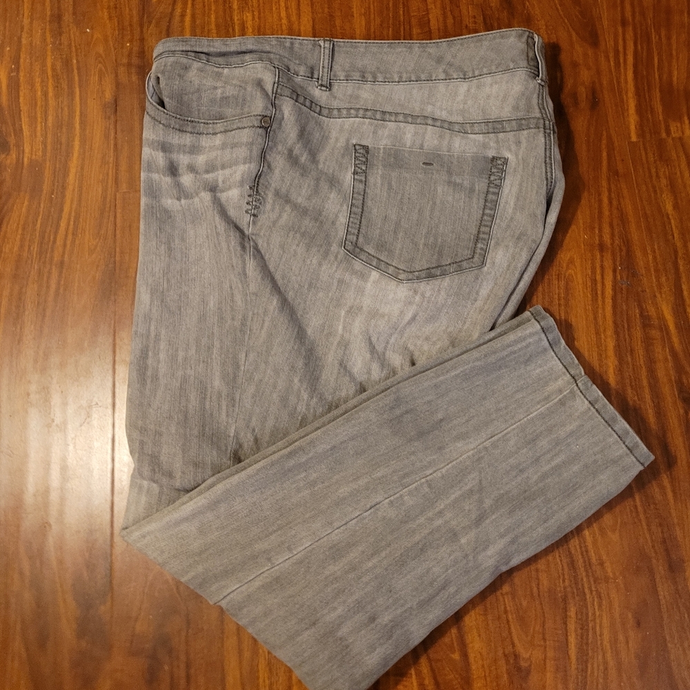 Torrid Stretch Gray Wash Mid Rise Jeans Size 26 Retro Pink Tag